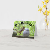 Funny Eichhörnchen Bild ~ Go For It! Karte (Gelbe Blume)