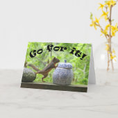 Funny Eichhörnchen Bild ~ Go For It! Karte (Gelbe Blume)
