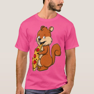 Funny Eichhörnchen Ess Pizza I Dog Hunter Novelty T-Shirt