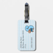 Funny Eichhörnchen für Letter S in Blue Raute Gepäckanhänger (Rückseite vertikal)