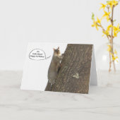 Funny Eichhörnchen Geburtskarte - Hallo da Karte (Gelbe Blume)