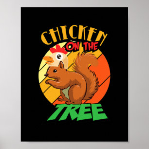 Funny Eichhörnchen Hühnchen auf dem Baumeichhör Poster