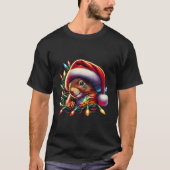 Funny Eichhörnchen mit Weihnachtsmannmütze Xmas Li T-Shirt (Vorderseite)