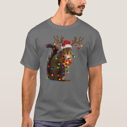 Funny Eichhörnchen Weihnachten Rein Weihnachtsbele T-Shirt (Vorderseite)