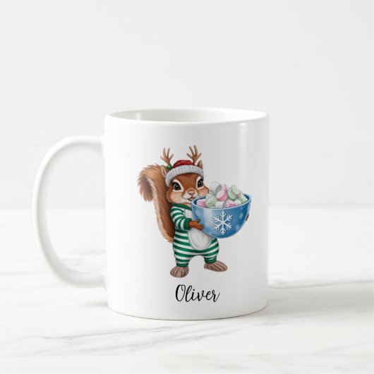Funny Eichhörnchen Weihnachts-Tasse Kaffeetasse (Links)