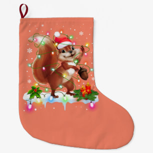 Funny Eichhörnchen Weihnachtsdekorationen Weihnach Großer Weihnachtsstrumpf