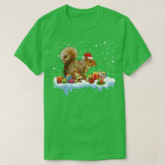 Funny Eichhörnchen Weihnachtsdekorationen Weihnach T-Shirt (Design vorne)