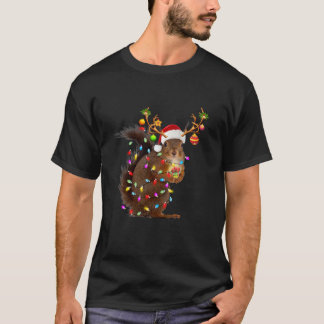 Funny Eichhörnchen Weihnachtsweihnachtsleuchten T-Shirt