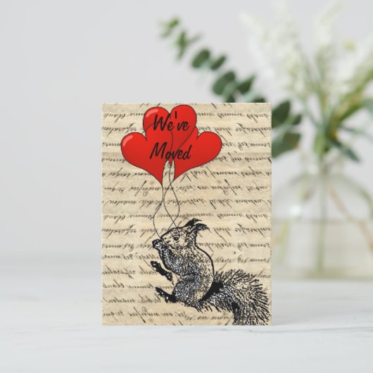 Funny Eichhörnchenwechsel Ankündigungspostkarte (Stehend Vorderseite)