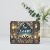 Funny Eid Mubarak - Eleganter islamischer Gruß Postkarte (Stehend Vorderseite)