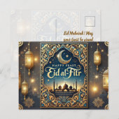 Funny Eid Mubarak - Eleganter islamischer Gruß Postkarte (Vorne/Hinten)