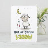 Funny Eid Sheep: Out of Office BAAAH! Einladung (Stehend Vorderseite)