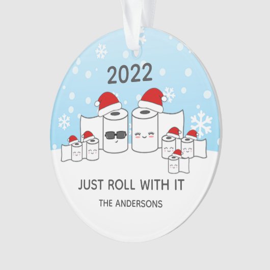 Funny einfach mit it Toilettenpapier Familie von 7 Ornament (Vorderseite)