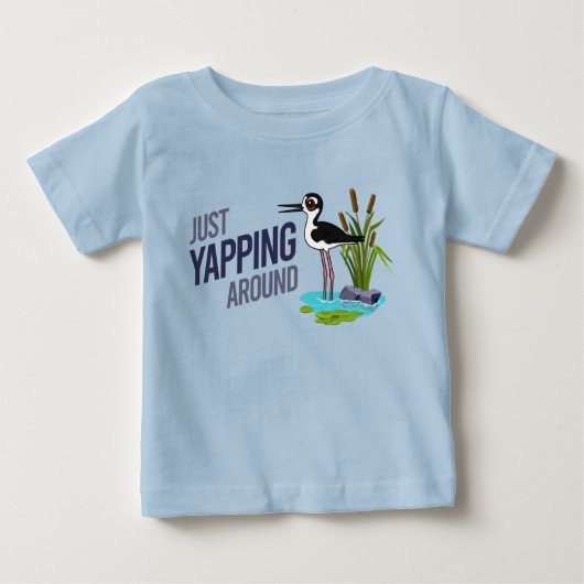 Funny einfach nur um schwarzhalsigen Stilt herumkl Baby T-shirt (Vorderseite)