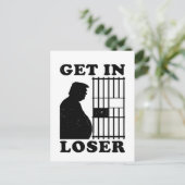Funny Einladung Loser Trump für Gefängnisflugkarte Postkarte (Stehend Vorderseite)