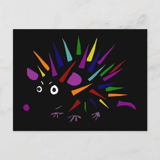 Funny Einzigartiger Abstrakter Igel Kunst, Dichtun Postkarte (Vorderseite)