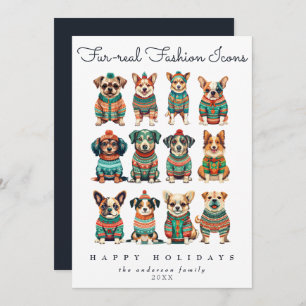 Funny Einzigartiger Weihnachts-Spaß Mode Hunde Feiertagskarte