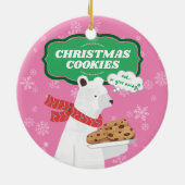 Funny Eisbär Weihnachtskekse personalisiert Keramik Ornament (Hinten)