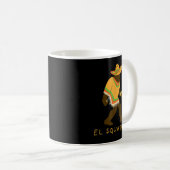 Funny El Squatcho Bigfoot mit Taco, Bier, Pacho Kaffeetasse (VorderseiteRechts)