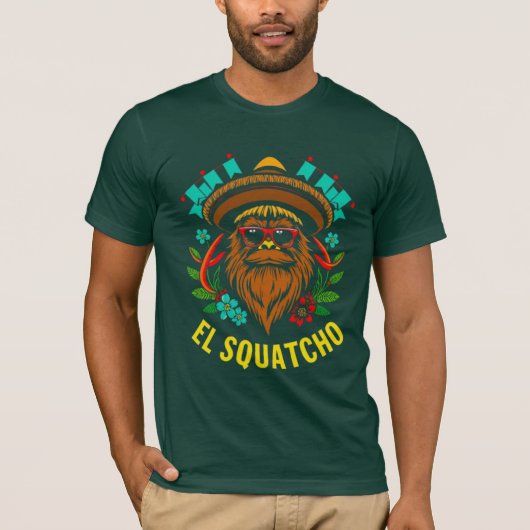 Funny EL SQUATCHO Cinco de Mayo Bigfoot Party T-Shirt (Vorderseite)