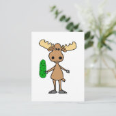 Funny Elche aß Pickle Cartoon Postkarte (Stehend Vorderseite)