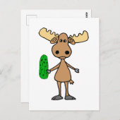 Funny Elche aß Pickle Cartoon Postkarte (Vorne/Hinten)
