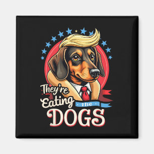 Funny Election 2024 Retro Sie essen die Hunde Magnet