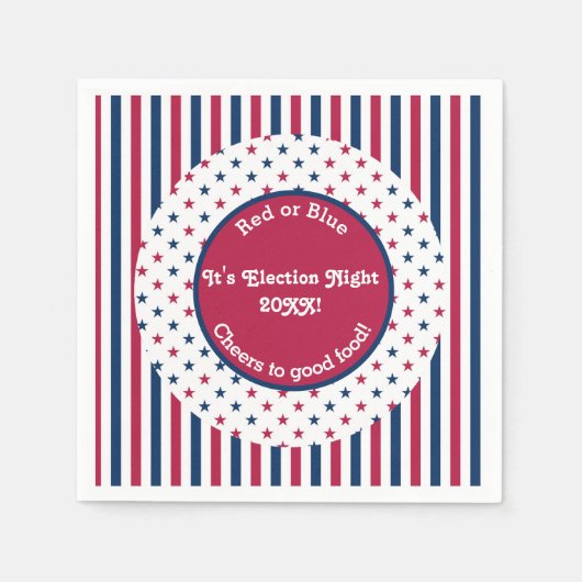 Funny Election Night Party 2024 Red White Blue Serviette (Vorderseite)