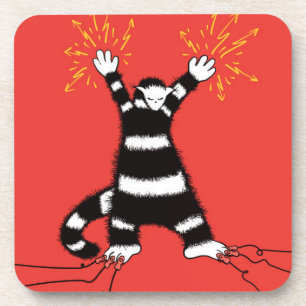 Funny Electric Cat Character High Voltage Getränkeuntersetzer
