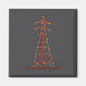 Funny Electric Pylon Christmas Graphics Lights Lov Magnet (Vorne)