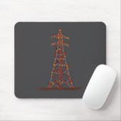 Funny Electric Pylon Christmas Graphics Lights Lov Mousepad (Mit Mouse)