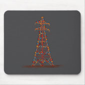 Funny Electric Pylon Christmas Graphics Lights Lov Mousepad (Vorne)
