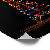 Funny Electric Pylon Christmas Graphics Lights Lov Poster (Ecke)