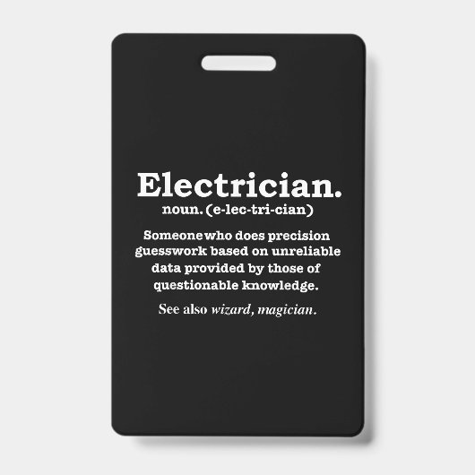 Funny Electrical Definition Gift Abschluss Ausweis (Vorderseite)