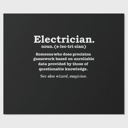 Funny Electrical Definition Gift Abschluss Geschenkpapier (Flach)