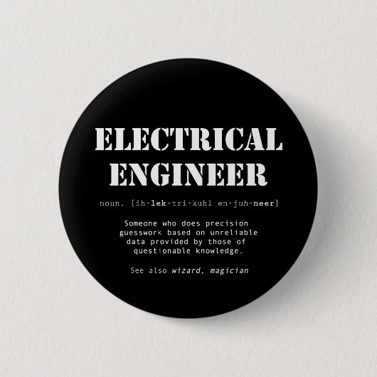Funny Electrical Engineer Definition-Geschenk Button (Vorderseite)
