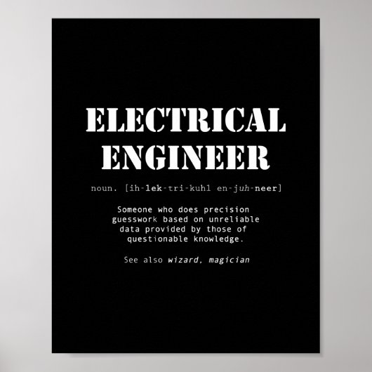 Funny Electrical Engineer Definition-Geschenk Poster (Vorne)