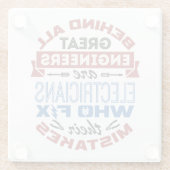 Funny Electrical Fix Mistakes Sarcastic Sprichwort Glasuntersetzer (Rückseite)