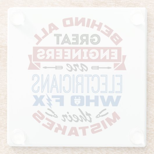 Funny Electrical Fix Mistakes Sarcastic Sprichwort Glasuntersetzer (Rückseite)