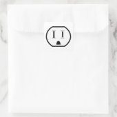 Funny Electrical Outlet Quadratischer Aufkleber (Tasche)
