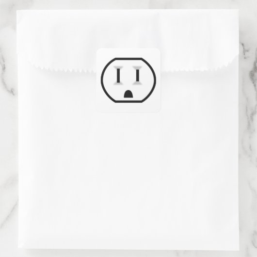 Funny Electrical Outlet Quadratischer Aufkleber (Tasche)