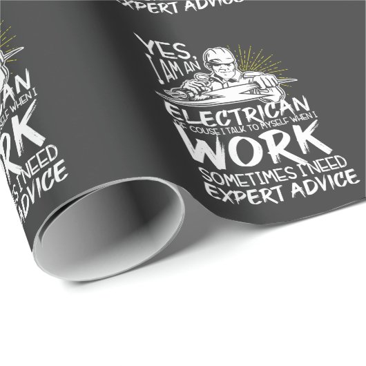 Funny Electrician Advice Electronics Experte Geschenkpapier (Rolleneckpunkt)