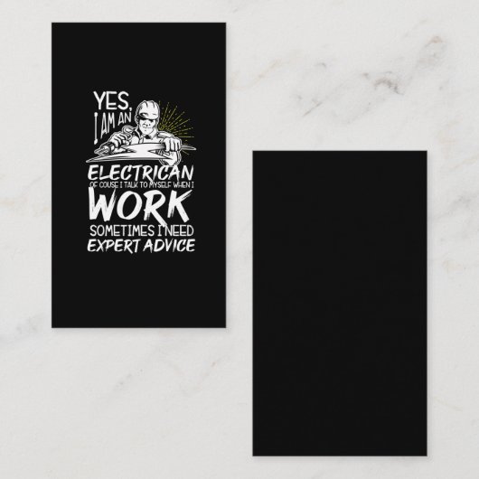 Funny Electrician Advice Electronics Experte Visitenkarte (Vorne/Hinten)