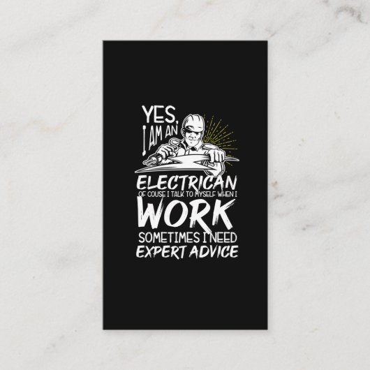 Funny Electrician Advice Electronics Experte Visitenkarte (Vorderseite)