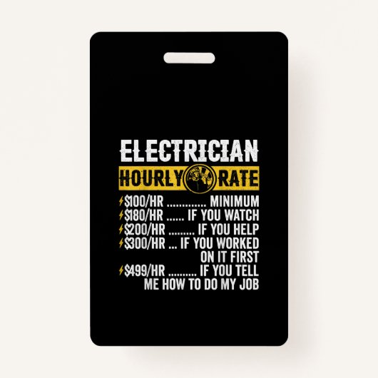 Funny Electrician Apparel, Stundenrennen Männer Ausweis (Vorderseite)