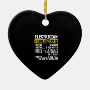 Funny Electrician Apparel, Stundenrennen Männer Keramik Ornament