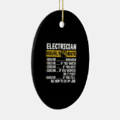 Funny Electrician Apparel, Stundenrennen Männer Keramik Ornament (Rechts)