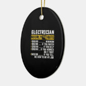 Funny Electrician Apparel, Stundenrennen Männer Keramik Ornament (Links)