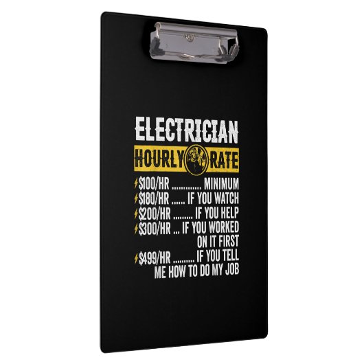 Funny Electrician Apparel, Stundenrennen Männer Klemmbrett (Rechts)