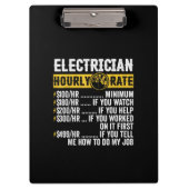 Funny Electrician Apparel, Stundenrennen Männer Klemmbrett (Vorderseite)